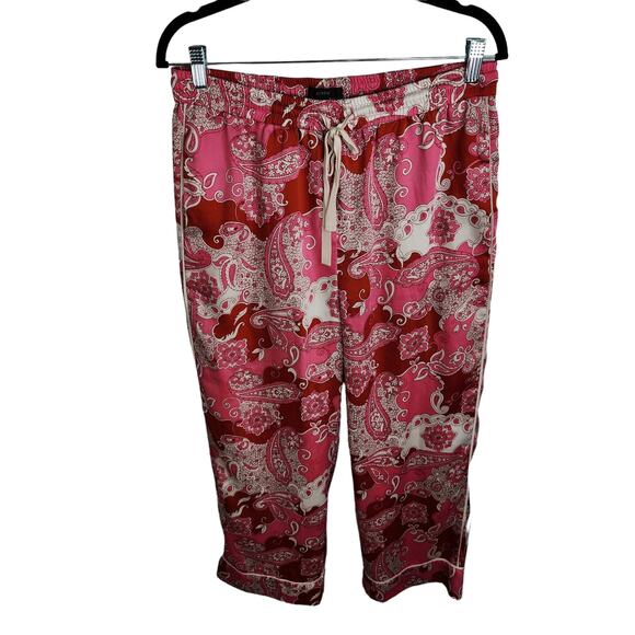 J. Crew Relaxed High Rise Crop Wide Leg Pant Womens Size 6 Vintage Paisley - Picture 2 of 9